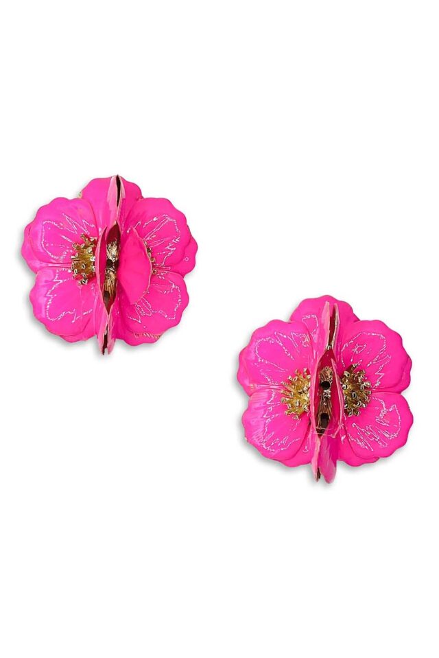 Σκουλαρίκια Λουλούδι Φούξια