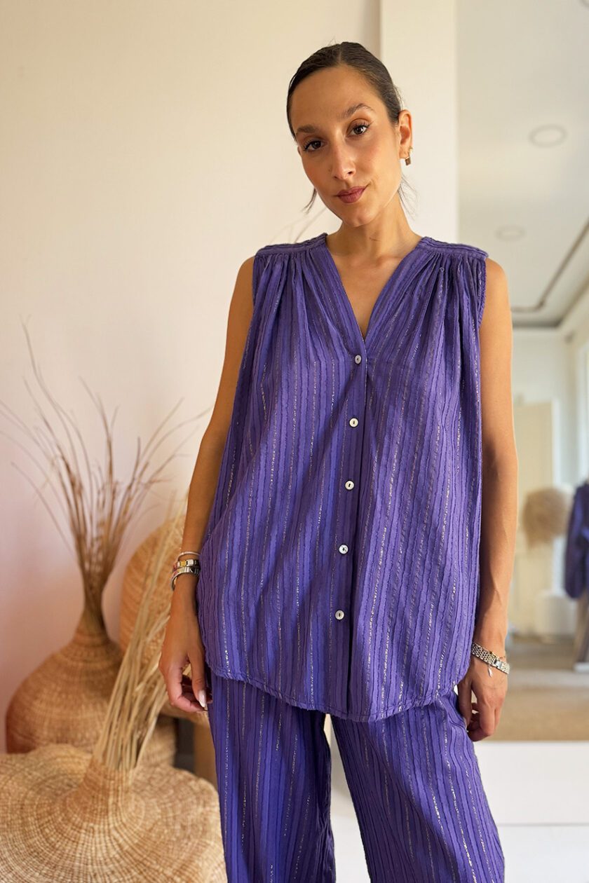 Devotion Μπλούζα Lurex Violet Iris