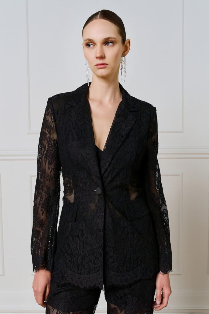 Access Black Lace Mid-Length Jacket