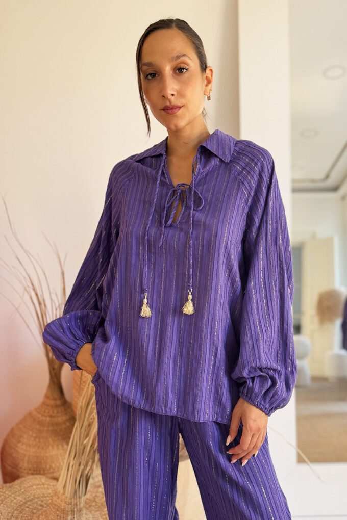 Devotion Phenomenon Μπλούζα Lurex Violet