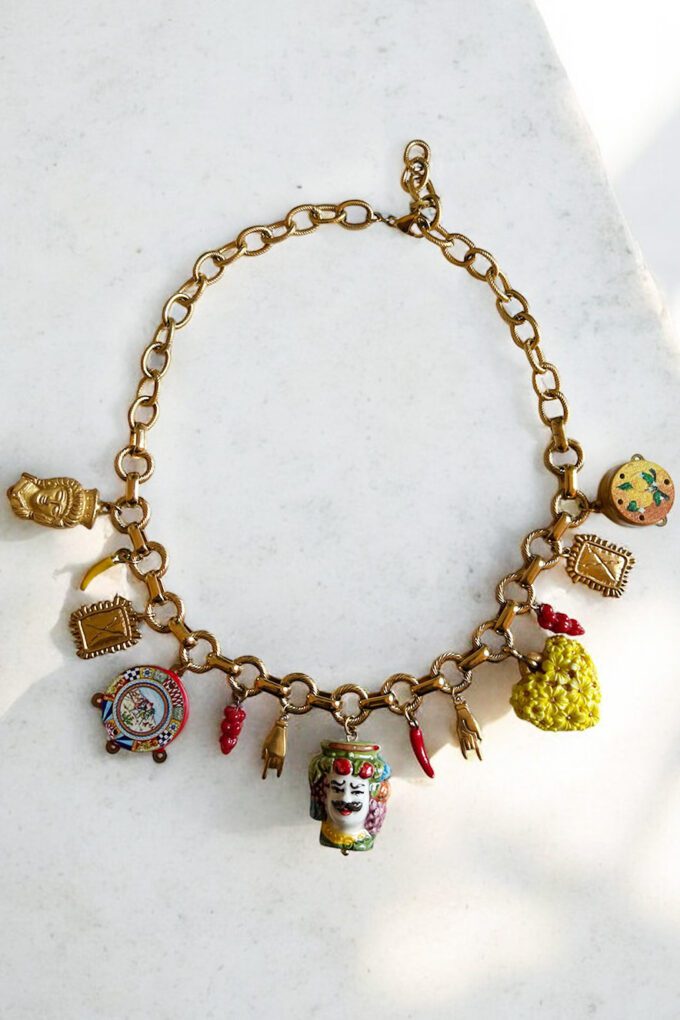 Ifigenia Loukou Necklace with Sicilian Mori and Lucky Charms
