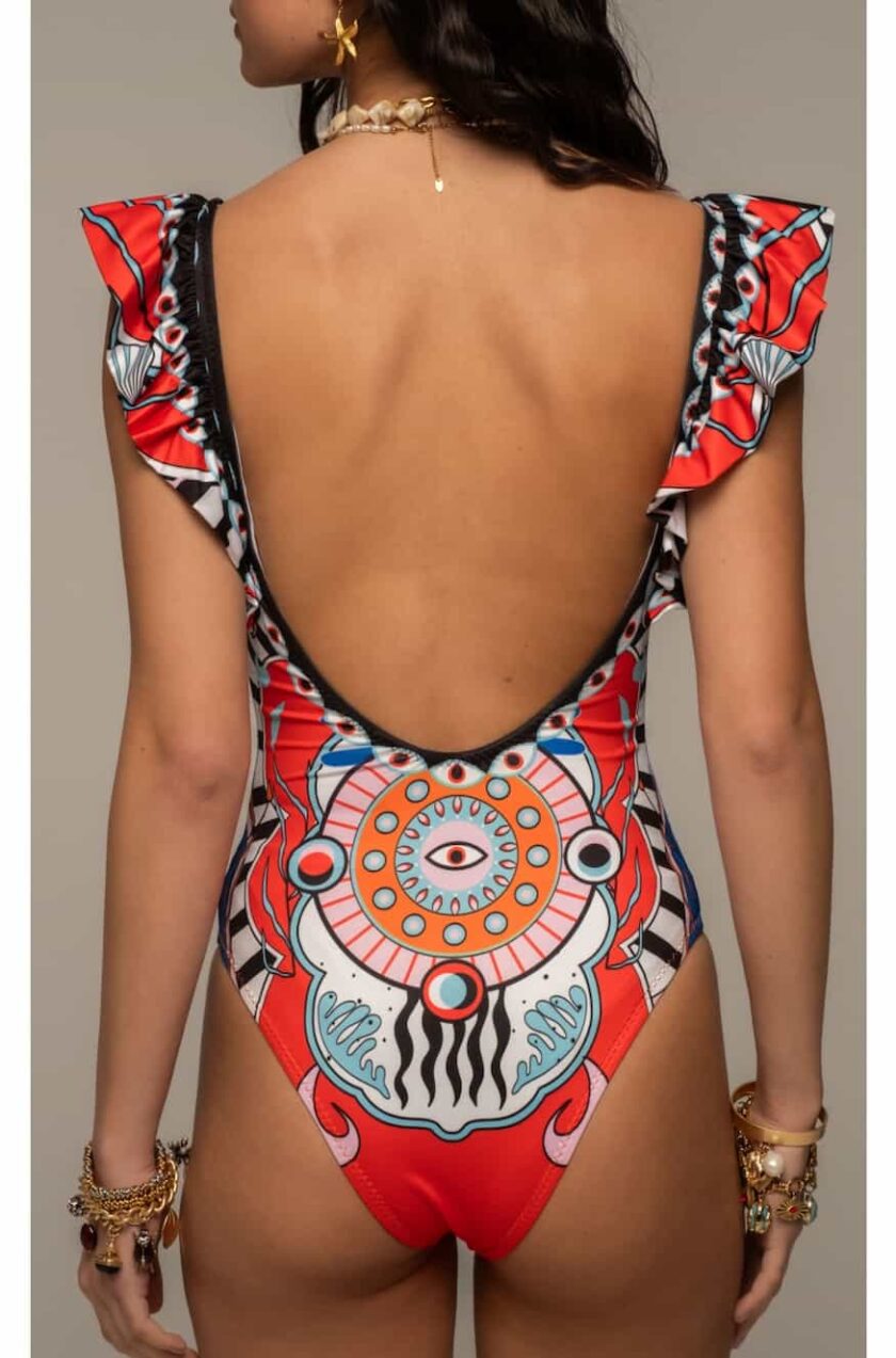 Peace&Chaos Surrealist One-Piece Swimsuit - Image 5
