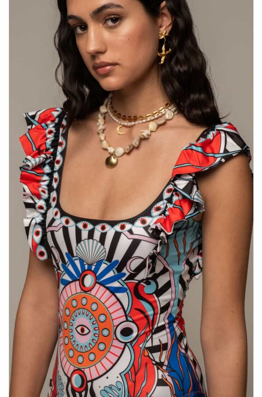 Peace&Chaos Surrealist One-Piece Swimsuit - Image 4